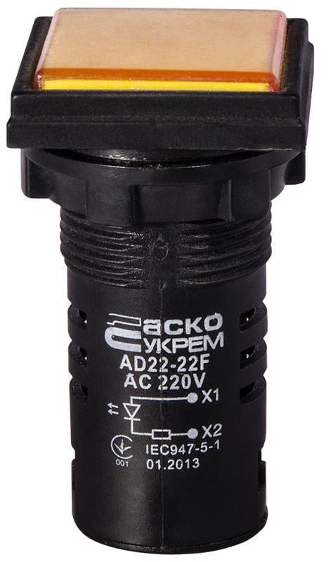 Лампа сигнальная АСКО-Укрем AD22-22F 22 мм LED 220 V AC Желтый (A0140030155) Лампа сигнальная АСКО-Укрем AD22-22F 22 мм LED 220 V AC Желтый (A0140030155)
