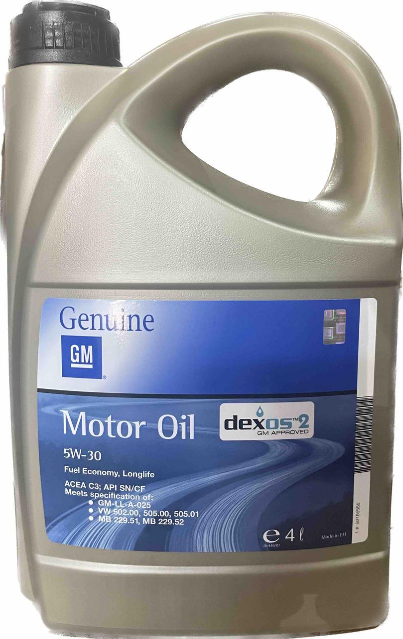 Моторное масло GM Motor Oil Dexos2 5W-30 4 л (93165556)