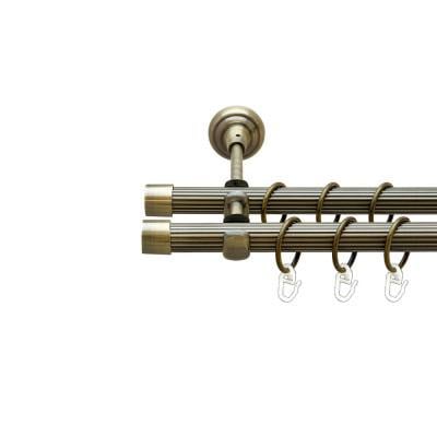 Карниз для штор Orvit Заглушка рифленая двухрядный 19/19 мм открытый 200 см Антик (000-7541)