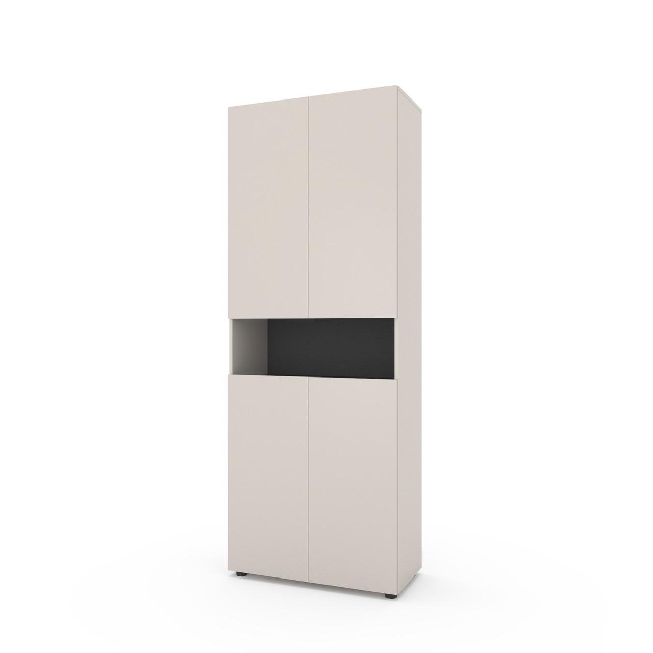 Пенал Metkas Home B002 ЛДСП 800x350x2130 мм Кашемір/Антрацитовий