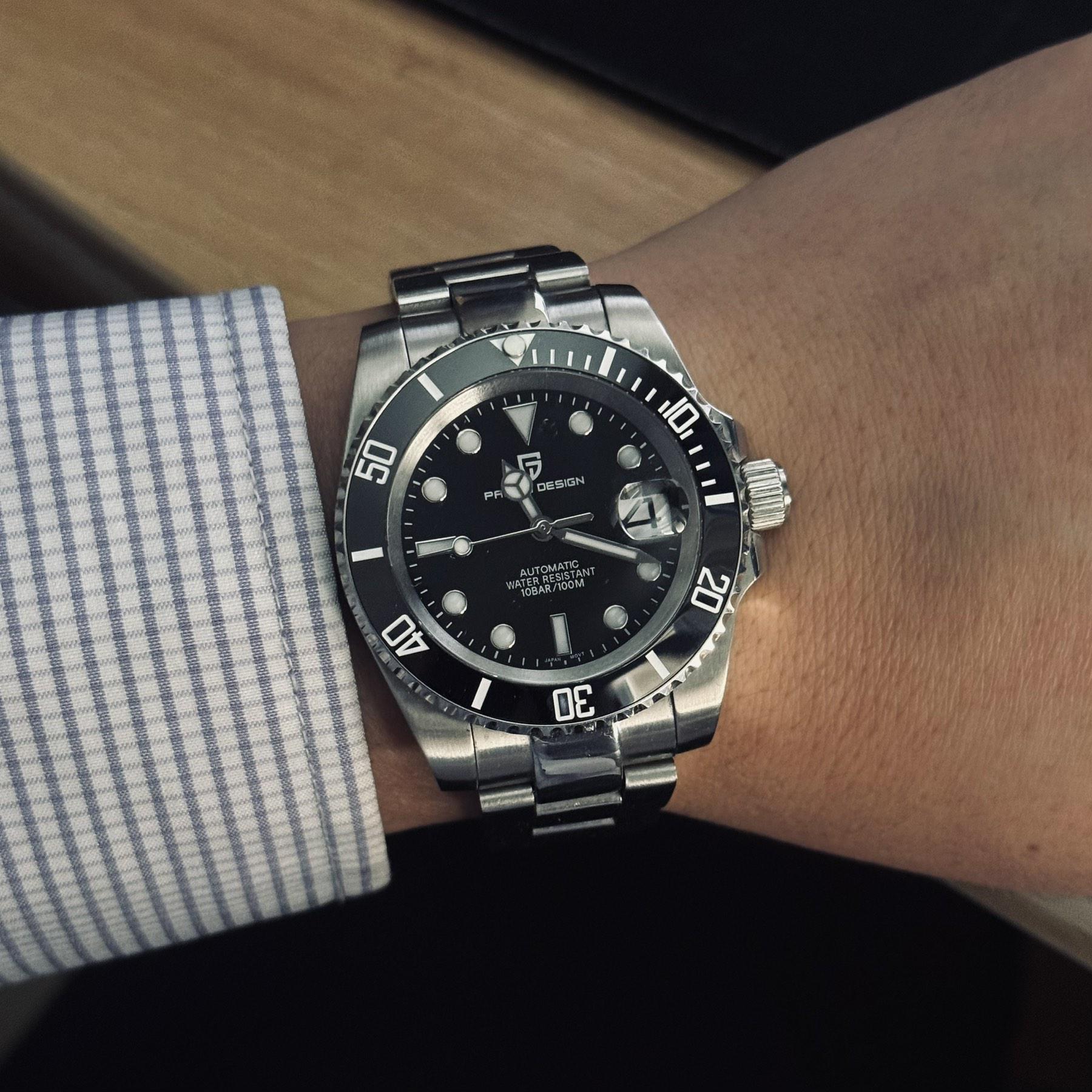 Годинник механічний Pagani Design PD-1661 водонепроникний з автопідзаводом Silver/Black (22818296) - фото 2 Годинник механічний Pagani Design PD-1661 водонепроникний з автопідзаводом Silver/Black (22818296) - фото 2