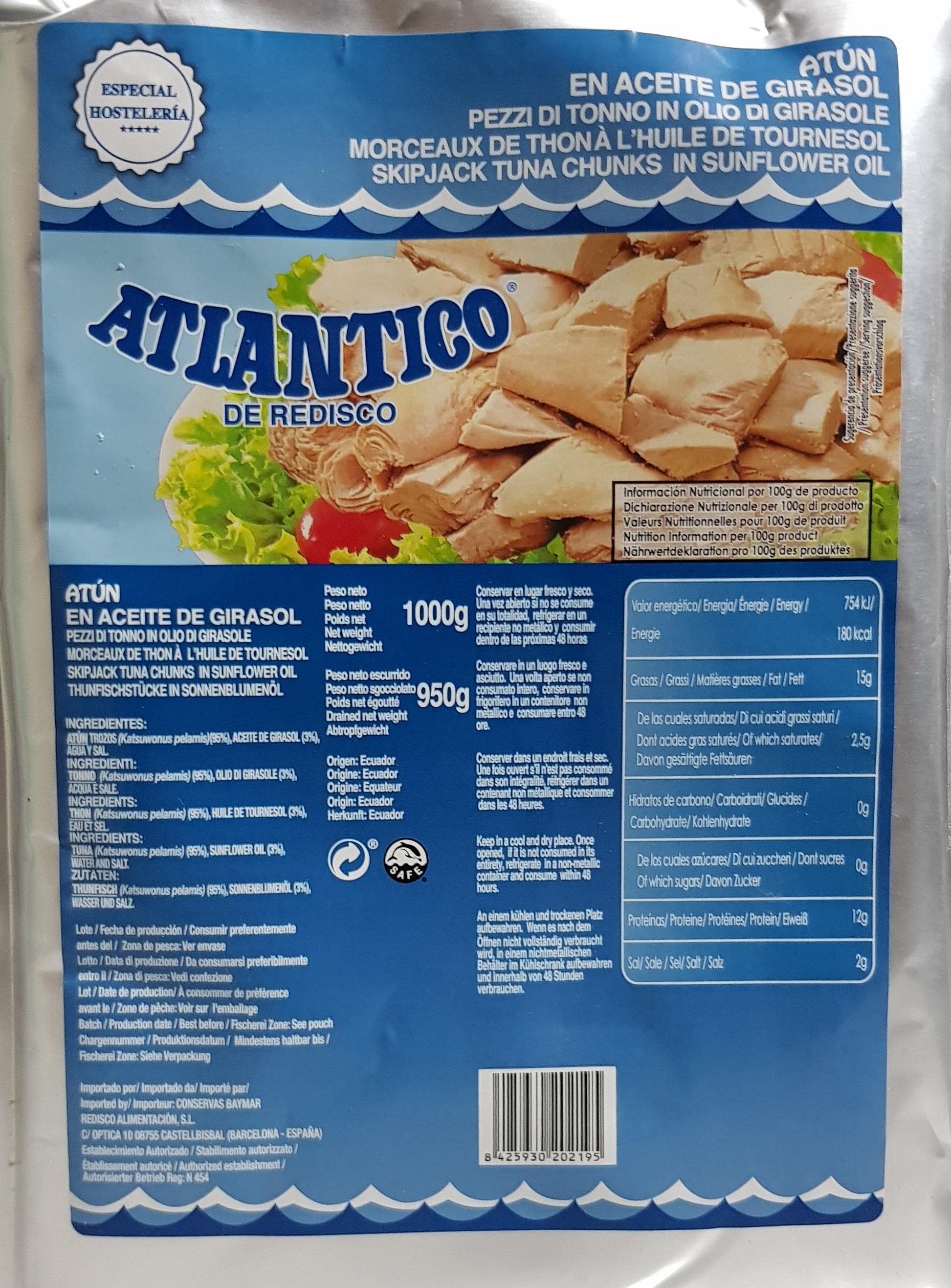 Тунець Atlantico в соняшниковій олії 1 кг (12978999)