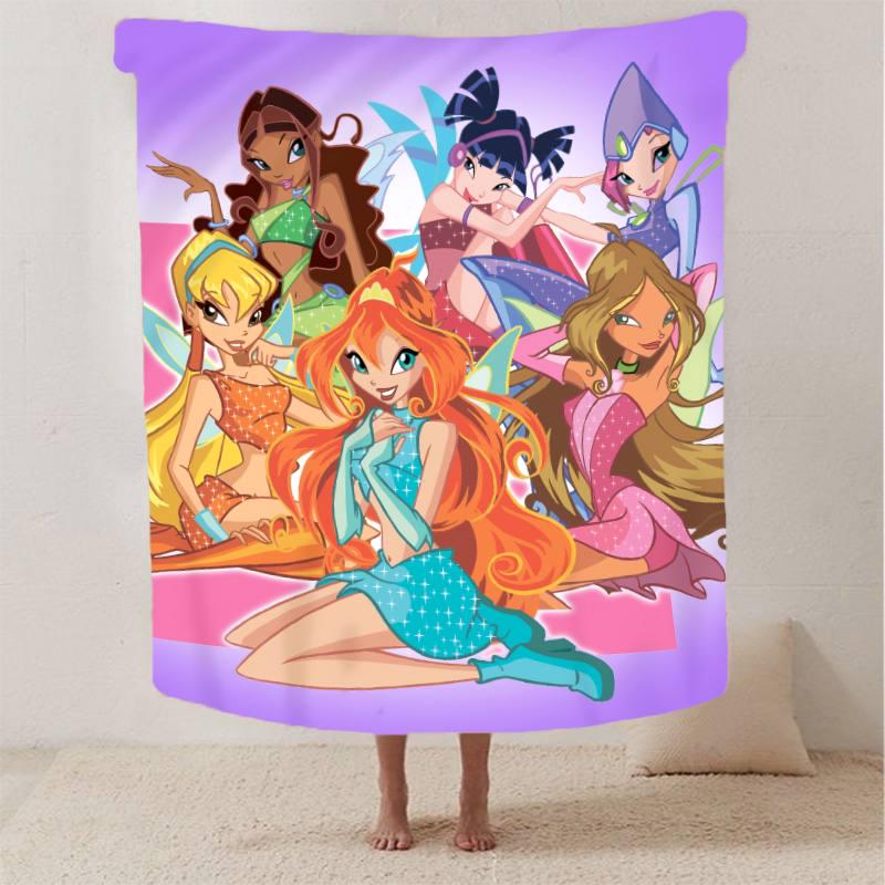 Плед плюшевый с 3D рисунком велюр Винкс Winx 160х200 см (12901А)