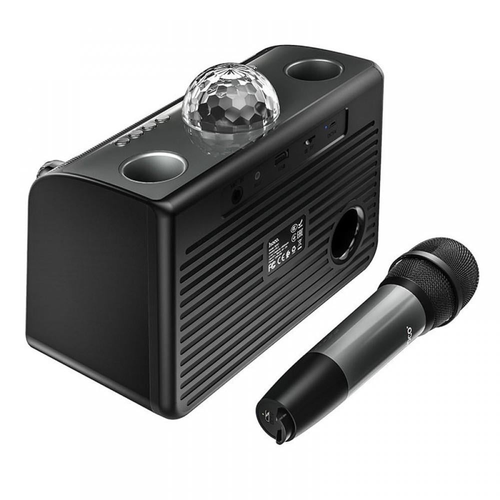Портативная колонка с Bluetooth и караоке HOCO BS41 с микрофоном, черная - фото 5 Портативная колонка с Bluetooth и караоке HOCO BS41 с микрофоном, черная - фото 5