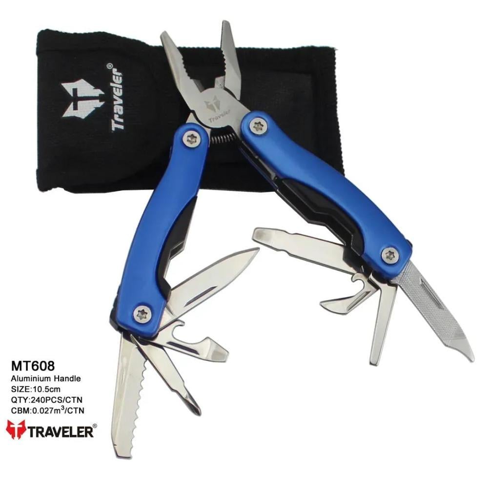 Мультитул складной Traveler MT608 9в1 10,5 см Blue (30835768) - фото 2 Мультитул складной Traveler MT608 9в1 10,5 см Blue (30835768) - фото 2