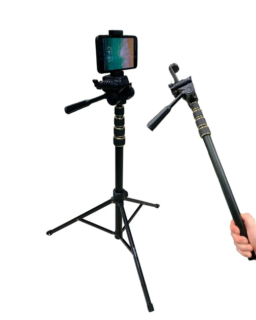 Штатив NeePho NP-2688 универсальный с держателем для телефона и сумкой 200 см (28421204) - фото 2 Штатив NeePho NP-2688 универсальный с держателем для телефона и сумкой 200 см (28421204) - фото 2