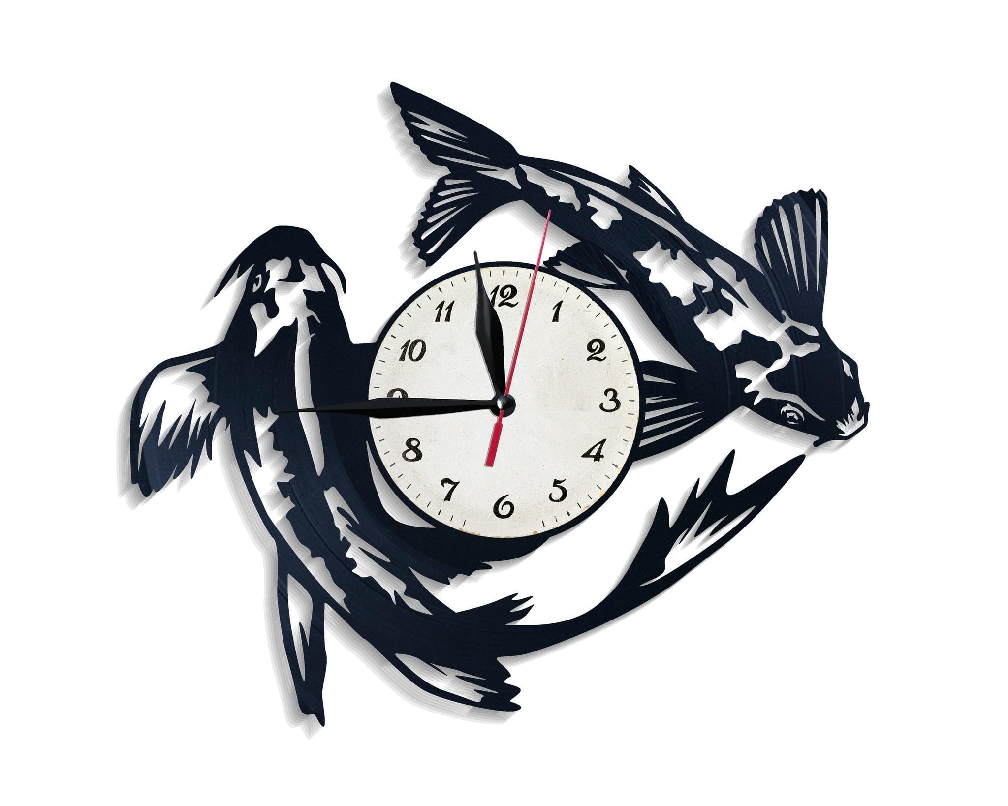 Часы настенные Рыбки 2624 из виниловой пластинки