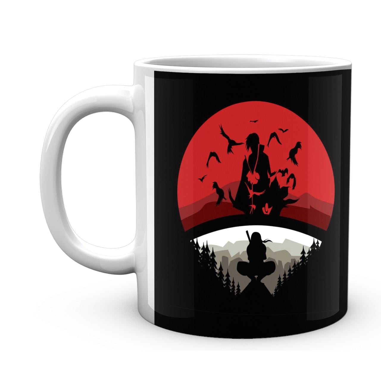 Чашка Gee! Наруто Naruto клан учиха Итачи силуэты вектор Белый NA.02.302