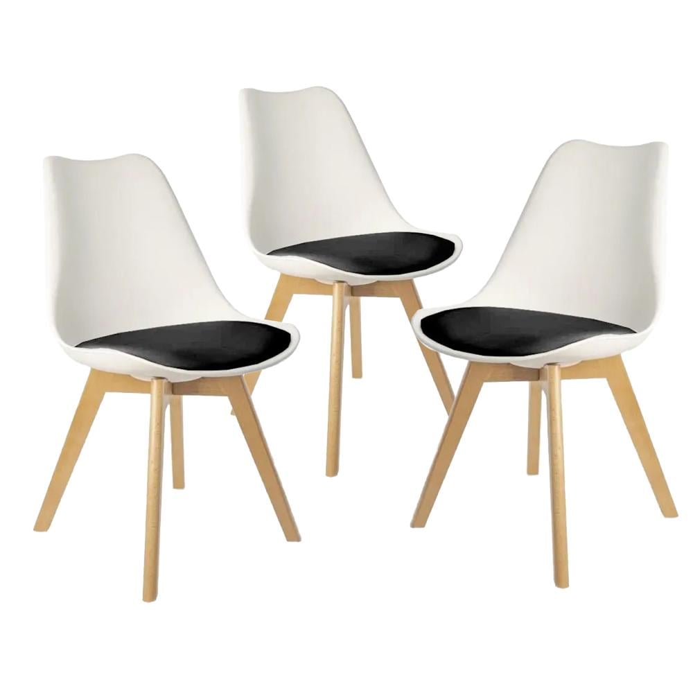 Кресло Bonro B-487 с черным сиденьем 3 шт. Белый (42400652)