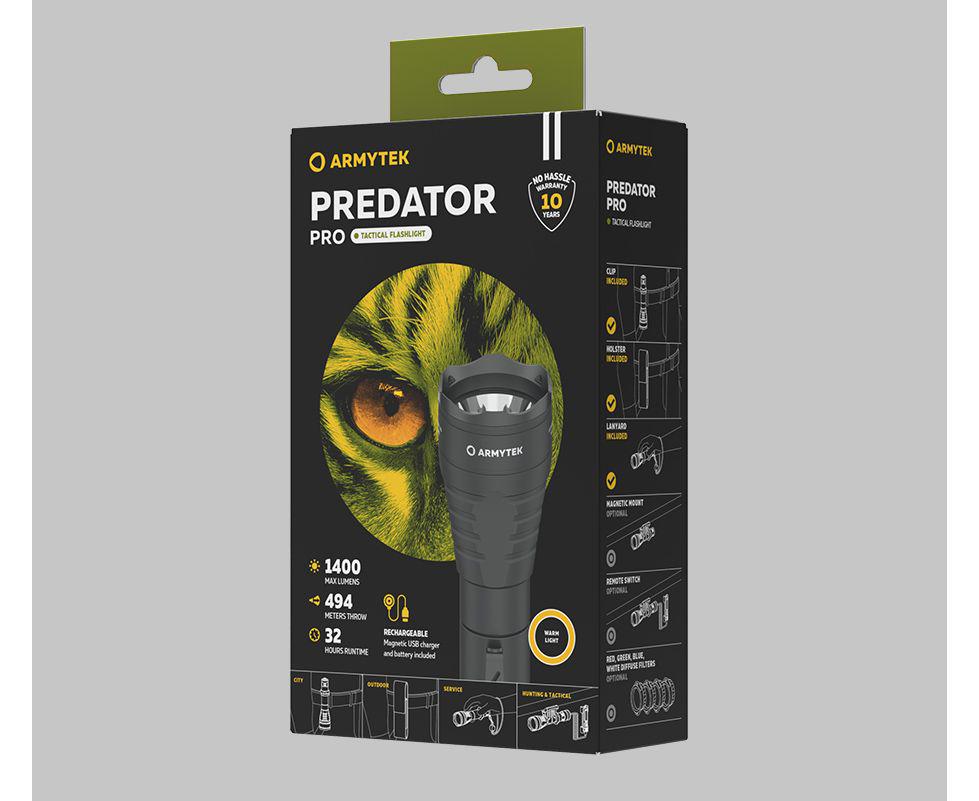 Ліхтар Armytek Predator Pro v3.5 Magnet USB (WARM) - фото 8 Ліхтар Armytek Predator Pro v3.5 Magnet USB (WARM) - фото 8