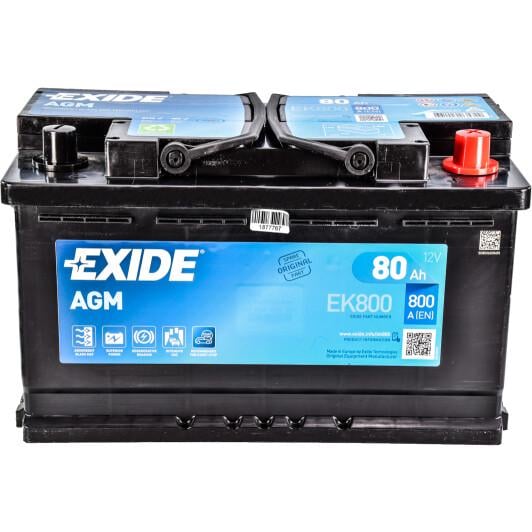 Акумулятор EXIDE AGM R EN800 80 Ah-12 V 315х175х190 мм (EL800)