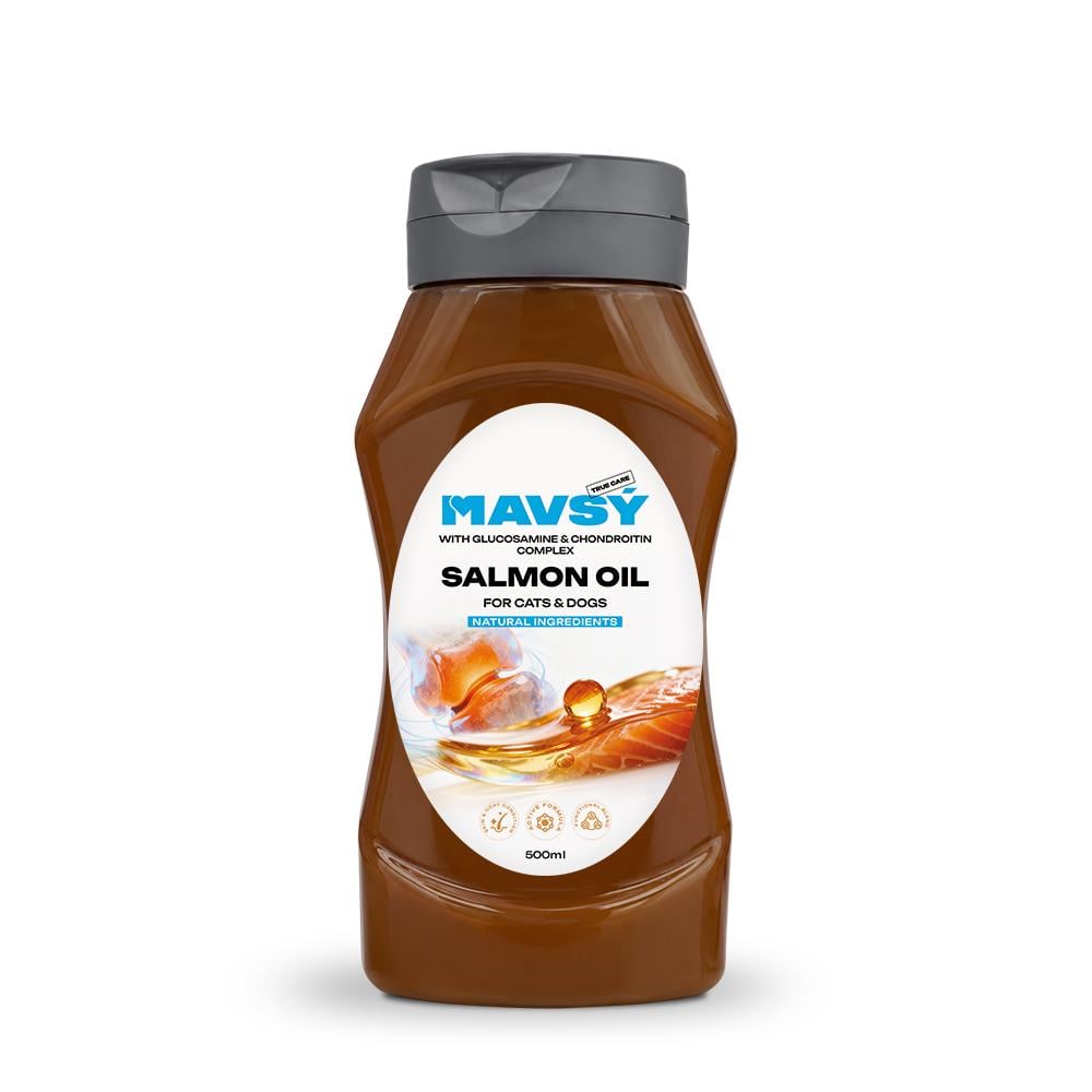 Масло лососевое Mavsy Salmon Oil + Glucosamine & Chondroitin с глюкозамином и хондроитином 500 мл (1038)