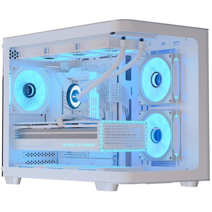 Корпус для ПК AeroCool P300C-G-WT-v1 Mini-Tower no PSU MicroATX/Mini-ITX ARGB White (ACCS-PN02033.21)