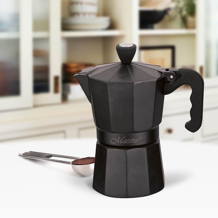 Гейзерна кавоварка Maestro Espresso Moka MR-1666-9 9 чашок Black - фото 4