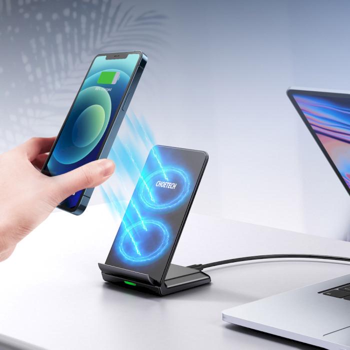 Беспроводное зарядное устройство Choetech Fast Wireless Charging 15W Black (T524-F) - фото 3
