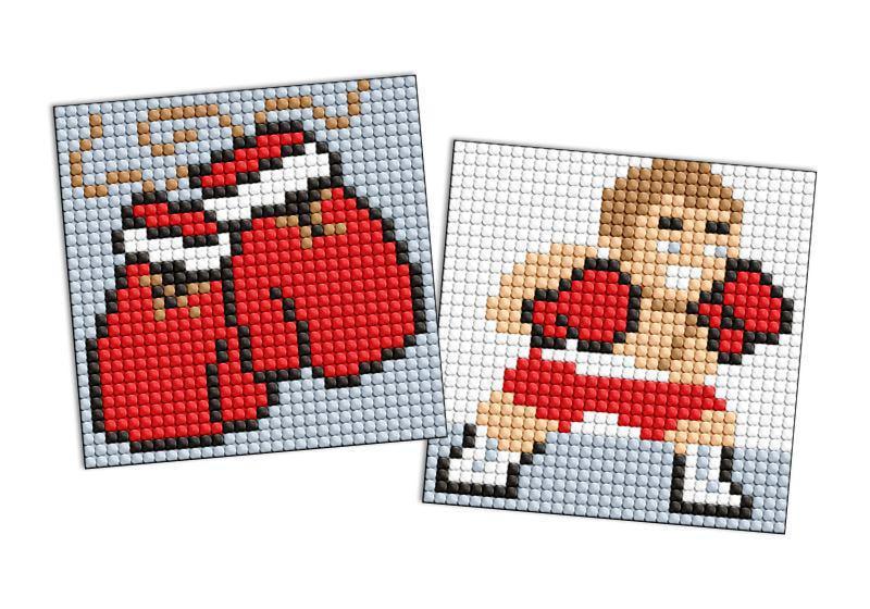 Алмазная мозаика на стикере Ideyka Спорт Боксёр из 2 сюжетов 9х9 см (Id-AMS1128)