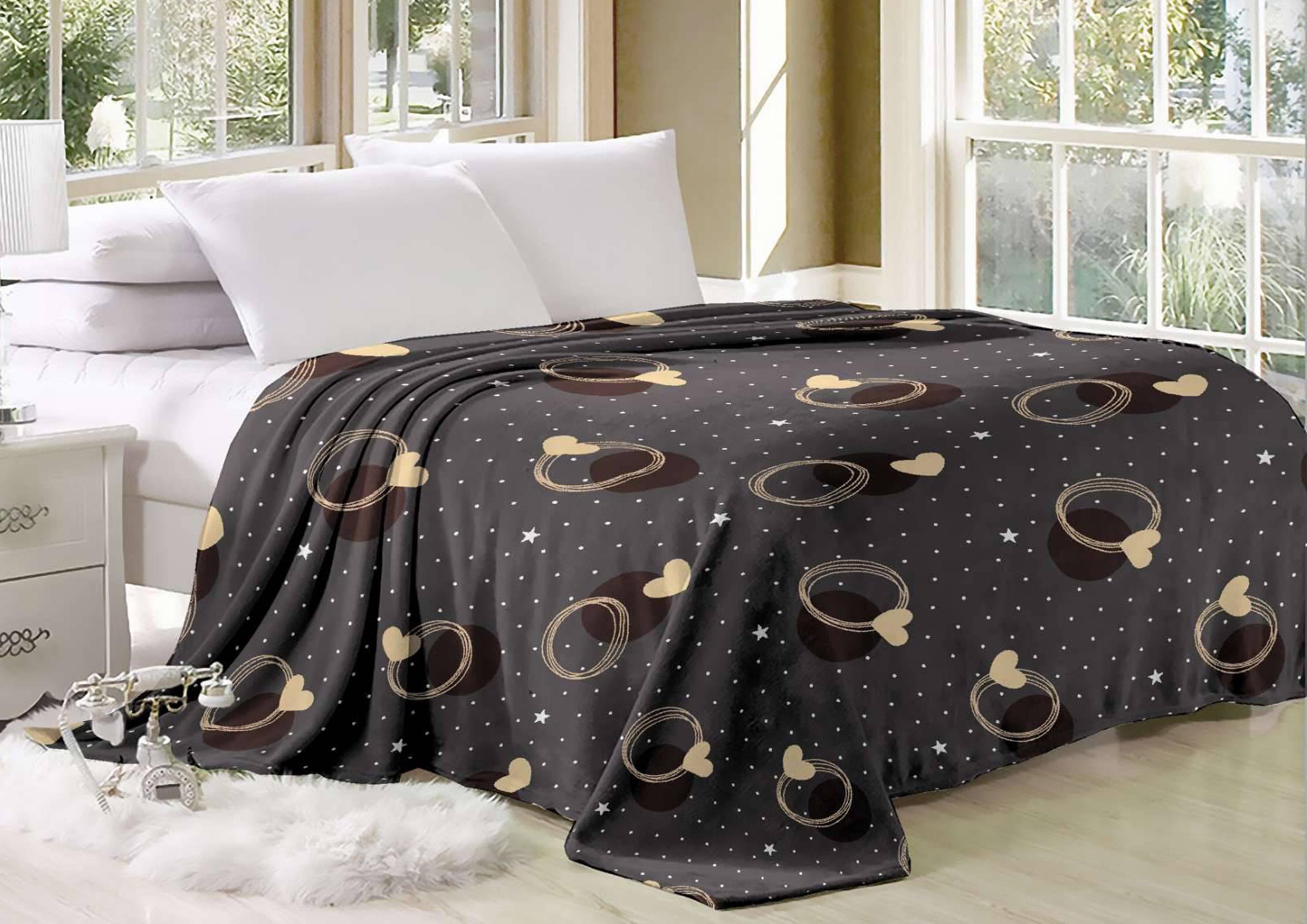 Плед из микрофибры Велсофт Сердечки-колечки 200х220 см (15026422)