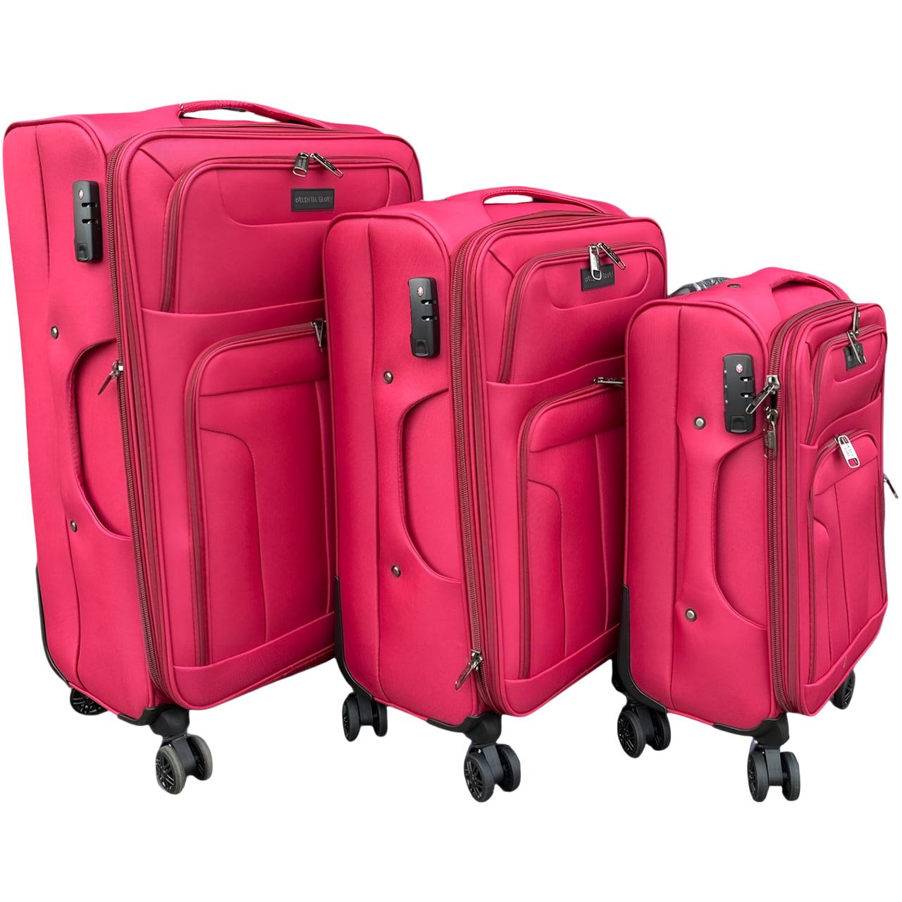 Набір валіз тканинних ORIENTAL GLORY 3в1 з телескопічною ручкою Червоний (101-RY)