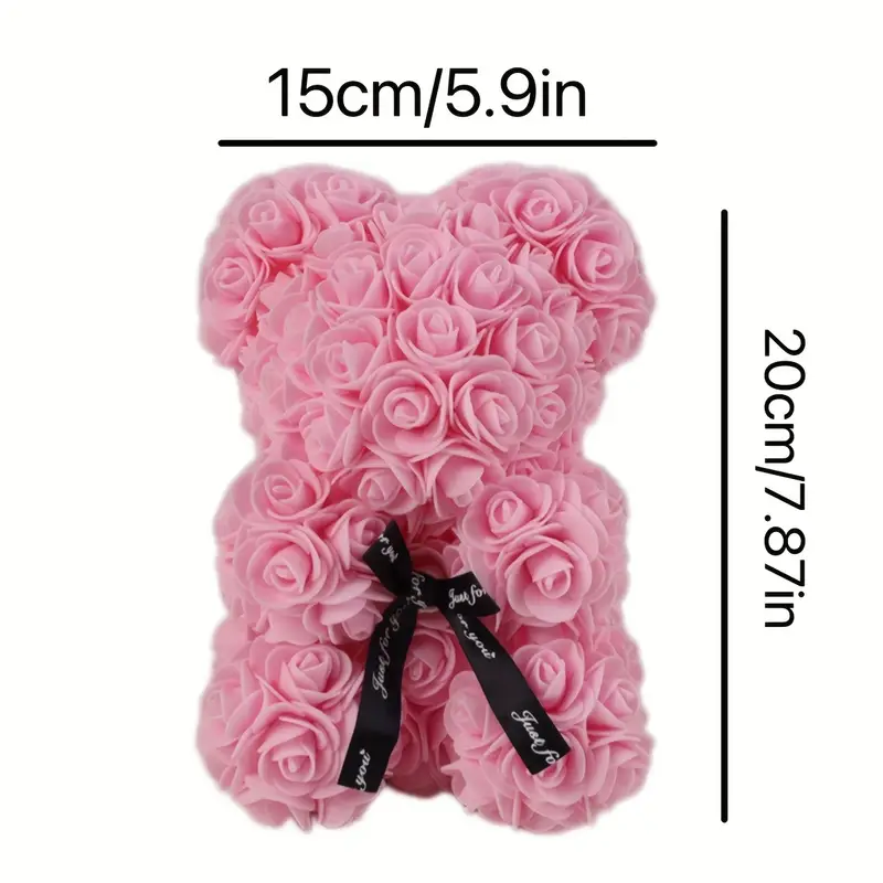 Медведь из 3D роз Teddy Bear 20 см Розовый - фото 4