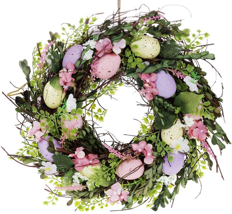Венок пасхальный Розовые Цветы Ø 34 см (BD-743-827)