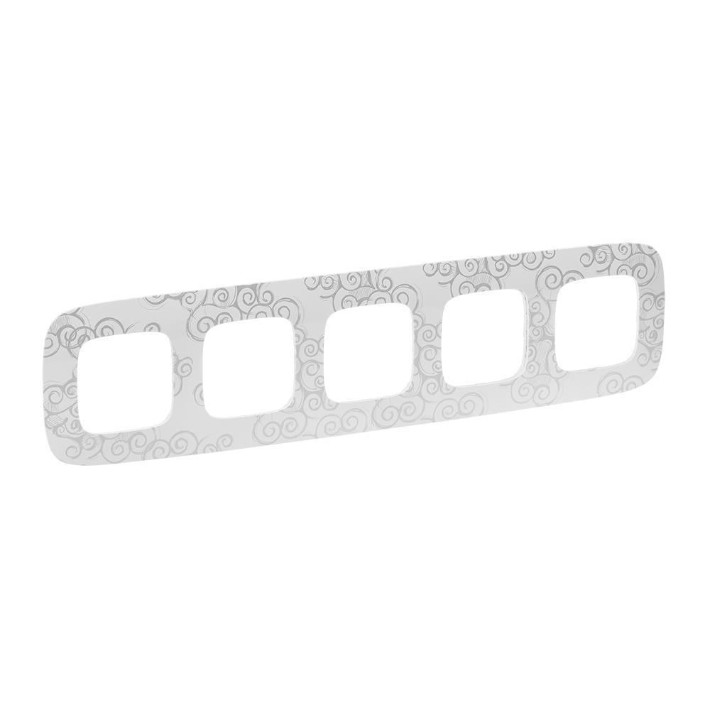 Рамка пятиместная Legrand Valena Allure Нарцисс/Хром (754345)