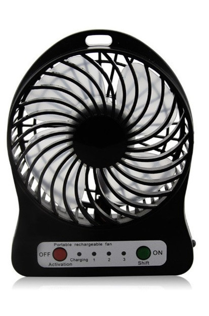 Вентилятор mini fan з акумулятором 18650 Чорний (3117)