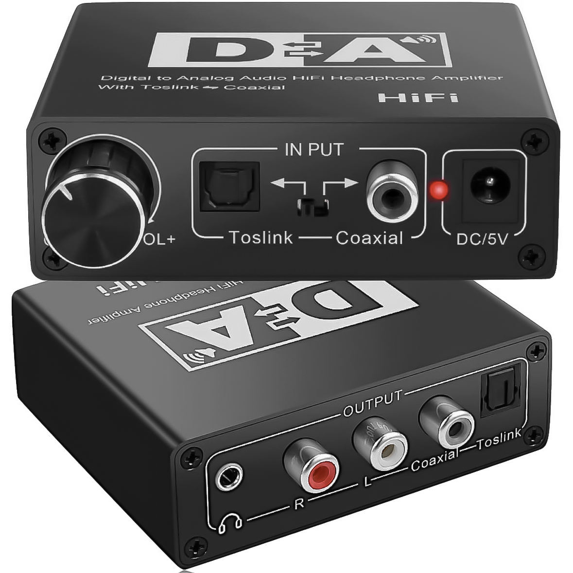 Перетворювач цифро-аналоговий Addap DAC-02 ЦАП із Toslink SPDIF та коаксіалу на RCA/mini Jack/SPDIF/коаксіал - фото 2