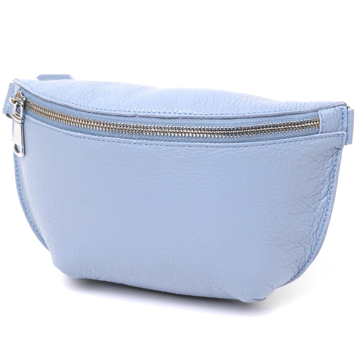 Бананка женская Shvigel 16374 из натуральной кожи Голубой