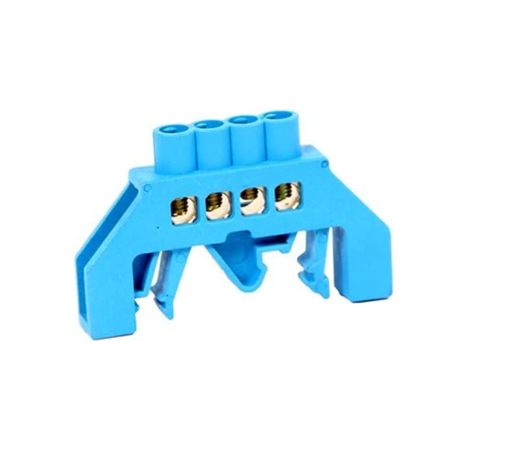 Шина нульова E.NEXT e.bsi.pro.2.4 мідь у корпусному ізоляторі універсальна 4 отвори 6х9 мм (p0650010)