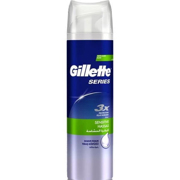 Пена для бритья Gillette Series Sensitive Skin для чувствительной кожи 200 мл - фото 1