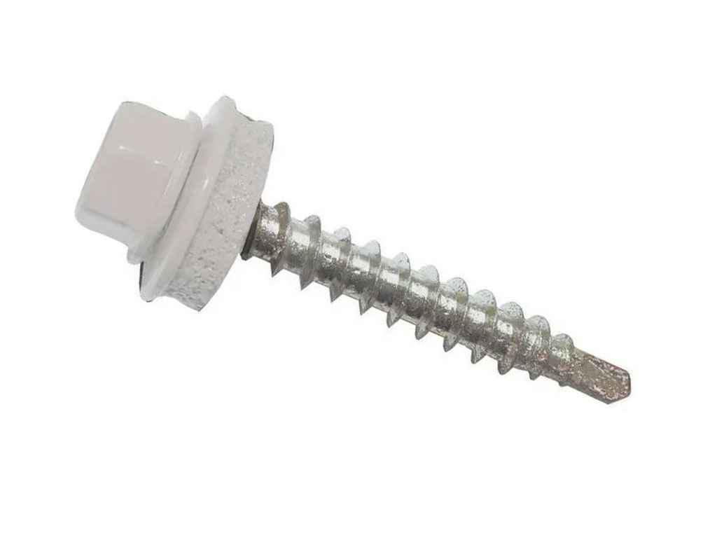 Саморіз даховий Крептех 4,8х19 250 шт. Білий зі свердлом RAL 9010 9T648 (953543)