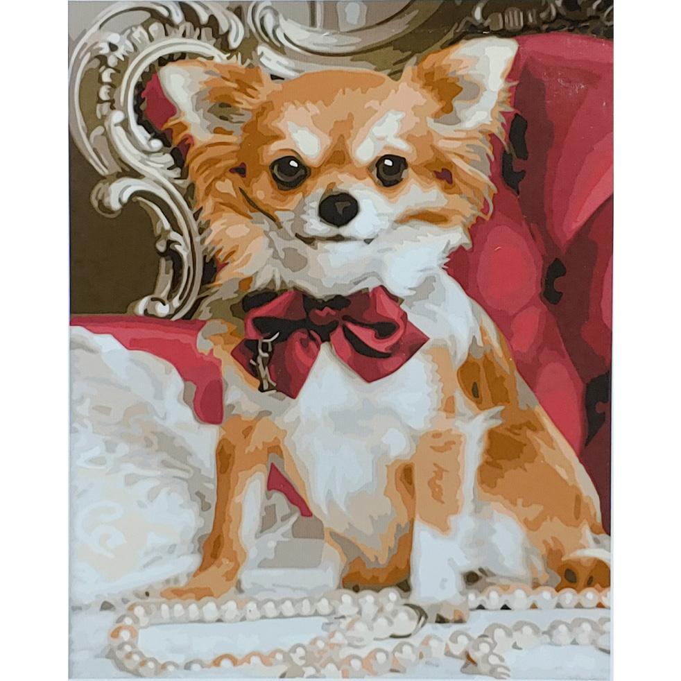 Картина по номерам Strateg Премиум Маленькая Чихуахуа 40x50 см (SY6679)