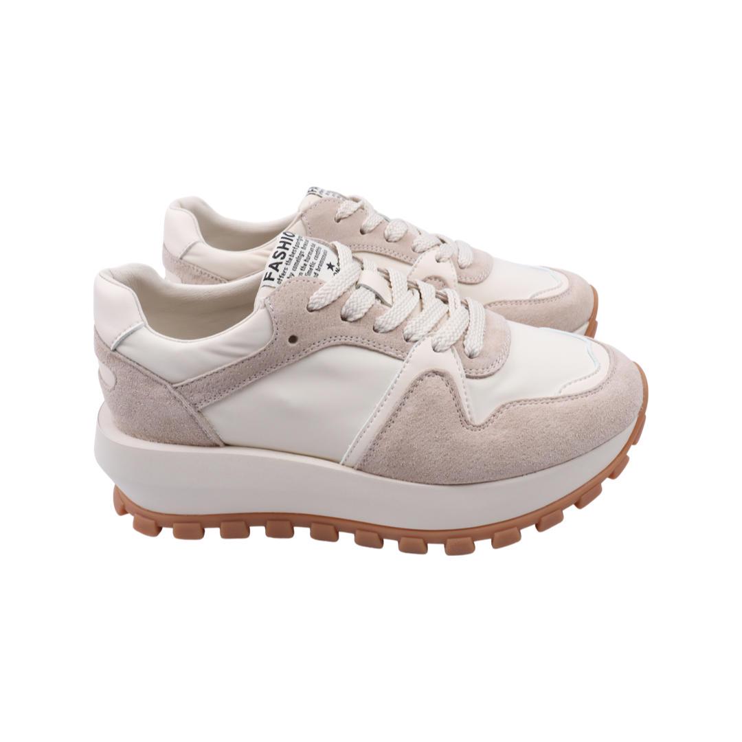 Кроссовки женские Li Fexpert из текстиля р. 37 Бежевый (868-22DK)