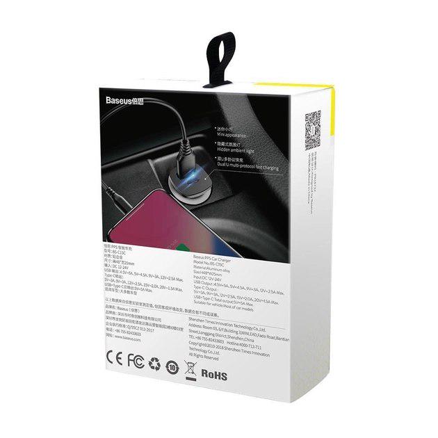 Зарядное устройство для телефона в автомобиль Baseus PPS Car Charger 30W PD3.0 QC4.0+ Black (CCALL-AS01) - фото 7 Зарядное устройство для телефона в автомобиль Baseus PPS Car Charger 30W PD3.0 QC4.0+ Black (CCALL-AS01) - фото 7