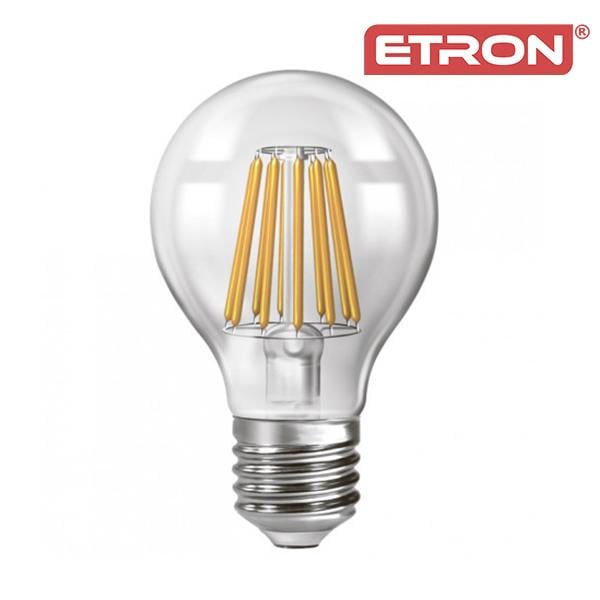 Світлодіодна лампа філаментна ETRON Filament A60 15W E27 3000K Прозорий (13970) - фото 2