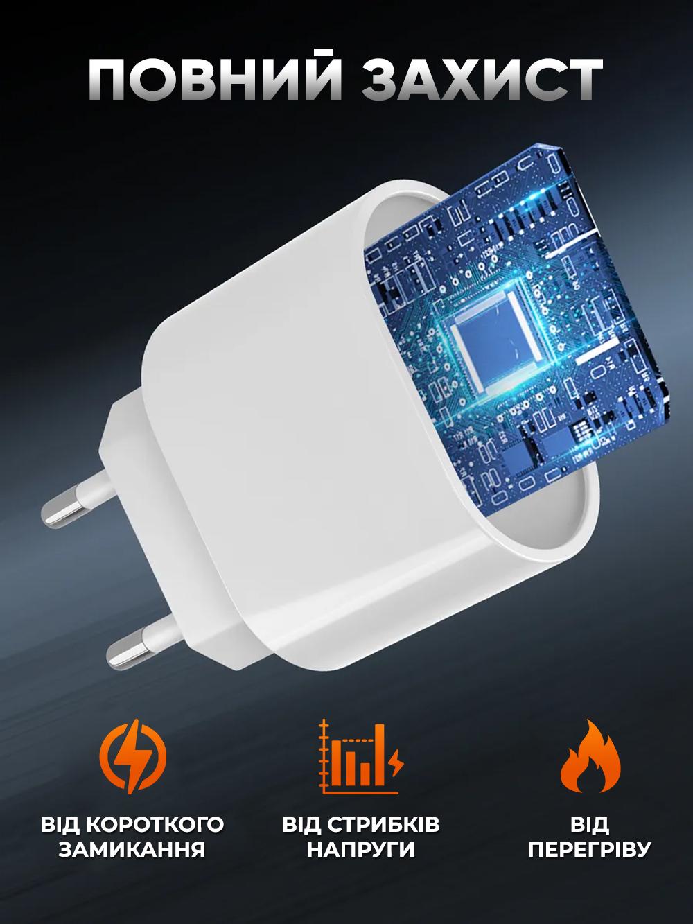 Адаптер для быстрой зарядки iPhone и Android JoyPro 20W Type-C Синий (ebcbb1d0) - фото 9