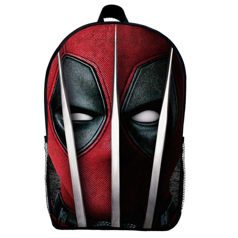 Школьный рюкзак с принтом Deadpool 01 39х27х14 см 14 л Черный (2399980107)