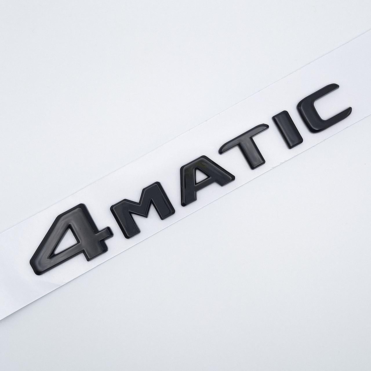 Эмблема надпись 4matic Mercedes Benz плоская ABS 14х2,2 см Черный глянцевый (2058716566)