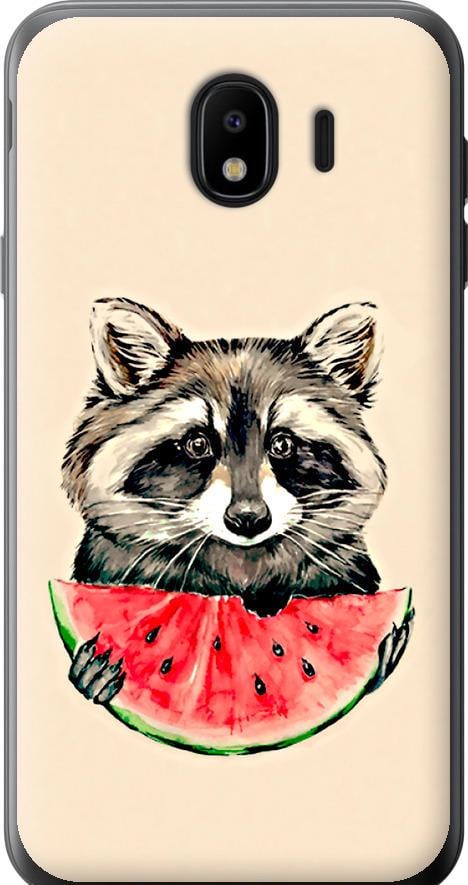 Чохол на Samsung Galaxy J4 2018 Єнотик з кавуном (4605t-1487-42517)
