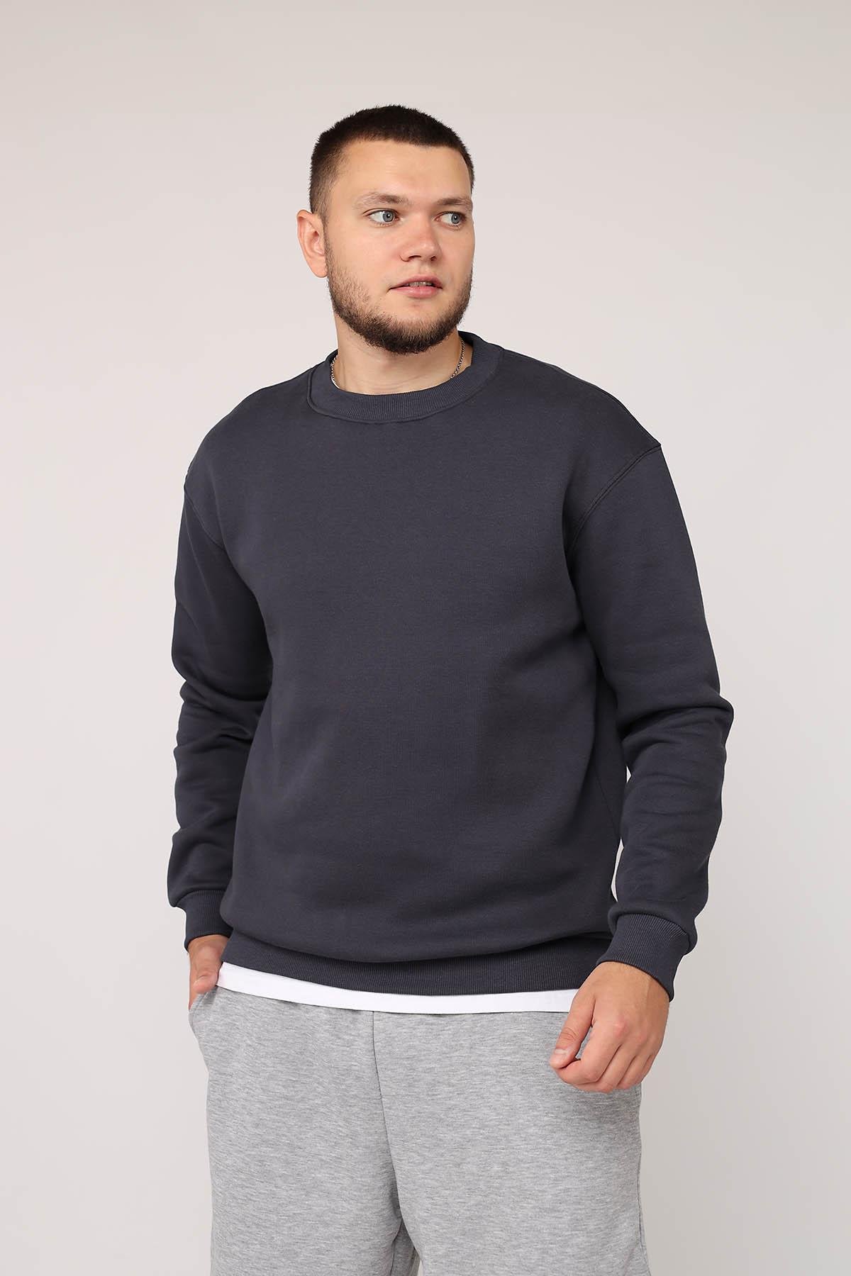 Свитшот мужской ЦБ-00279986 р. 54 Темно-серый (SKT001074135)