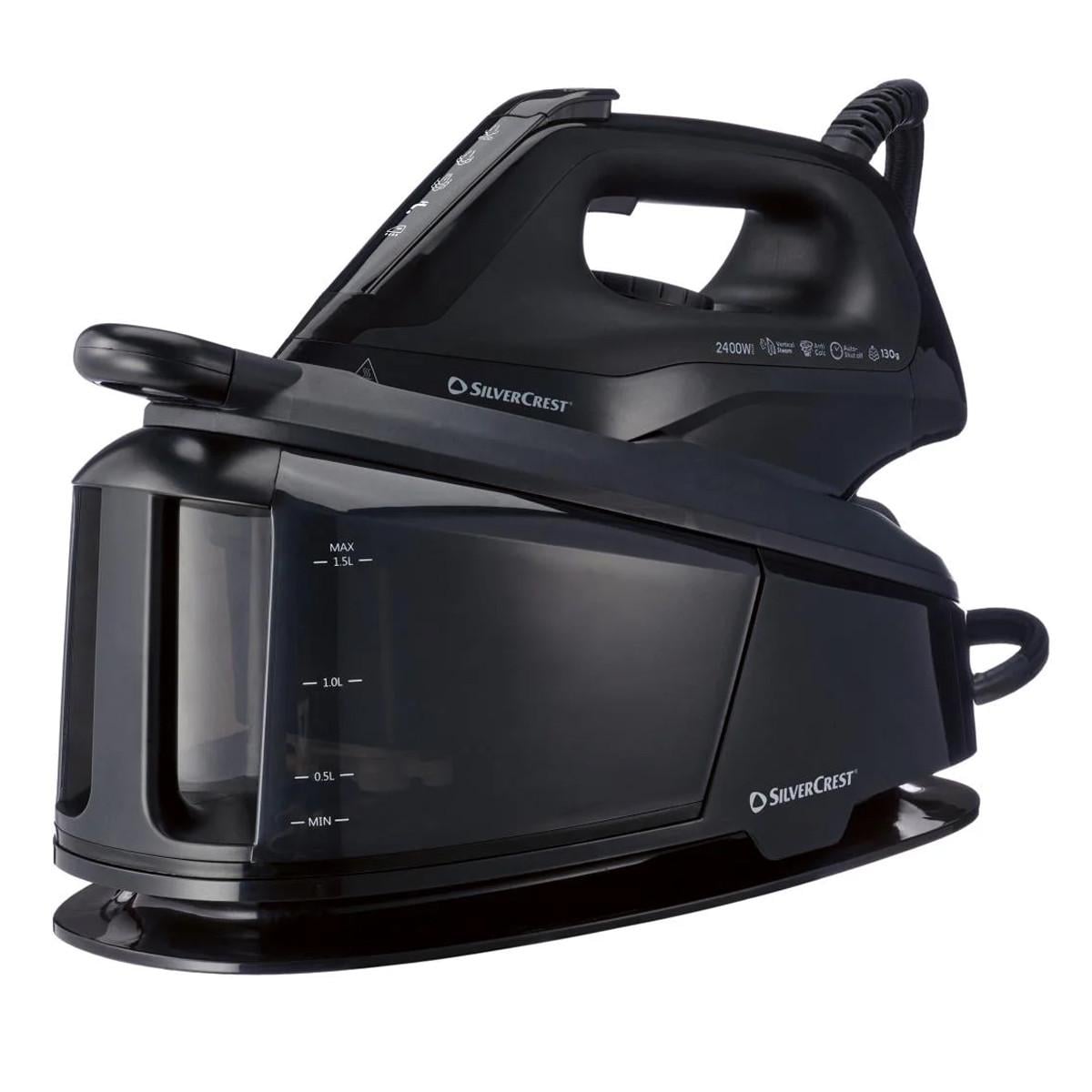Паровой утюг SilverCrest SDSB 2400 A1 2400 Вт с паровой станцией для воды 1,5 л Черный (2978898599)