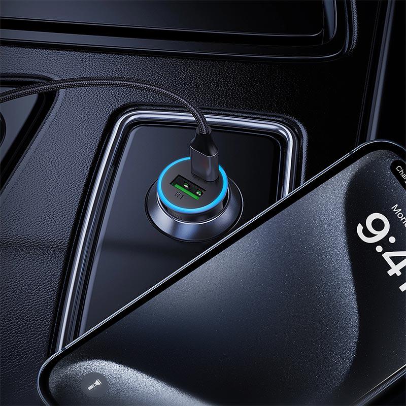 Зарядний пристрій в авто Acefast B15 65 Вт USB-A/USB-C швидка зарядка PD/QC Grey (24463) - фото 6 Зарядний пристрій в авто Acefast B15 65 Вт USB-A/USB-C швидка зарядка PD/QC Grey (24463) - фото 6