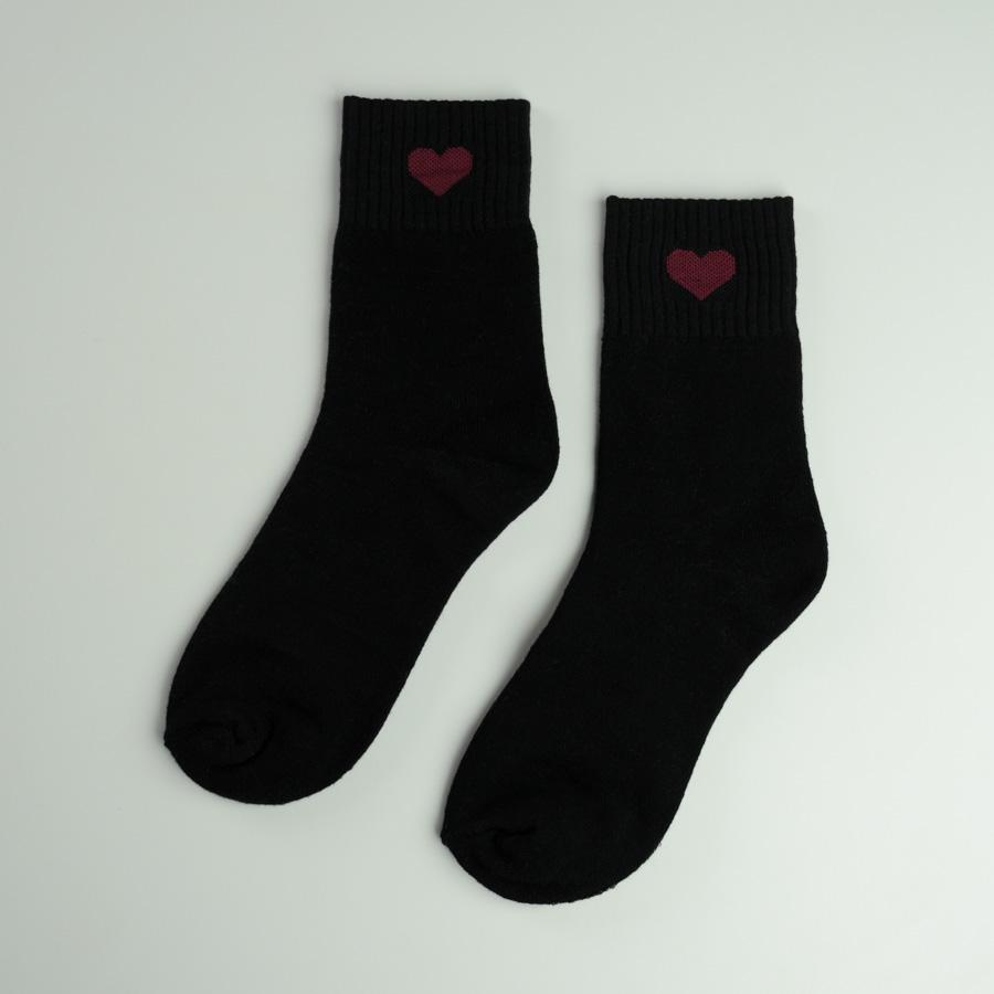 Шкарпетки теплі жіночі GM Textile класичні із сердечком високі р. 36-41 Чорний (gm-socks-g-5w-black) - фото 1