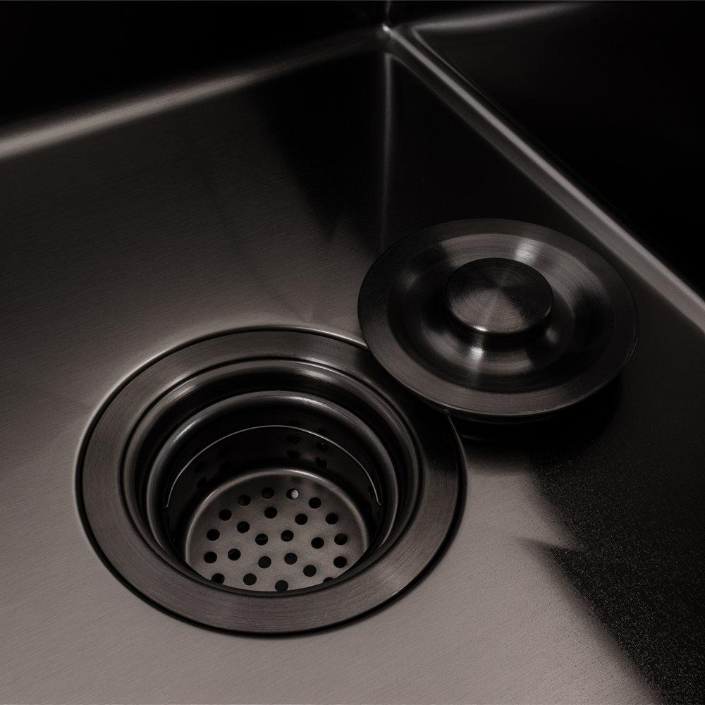 Мийка кухонна Valeso Handmade CM 58х48 R PVD круглий сифон 3,0/0,8 мм Чорний - фото 6