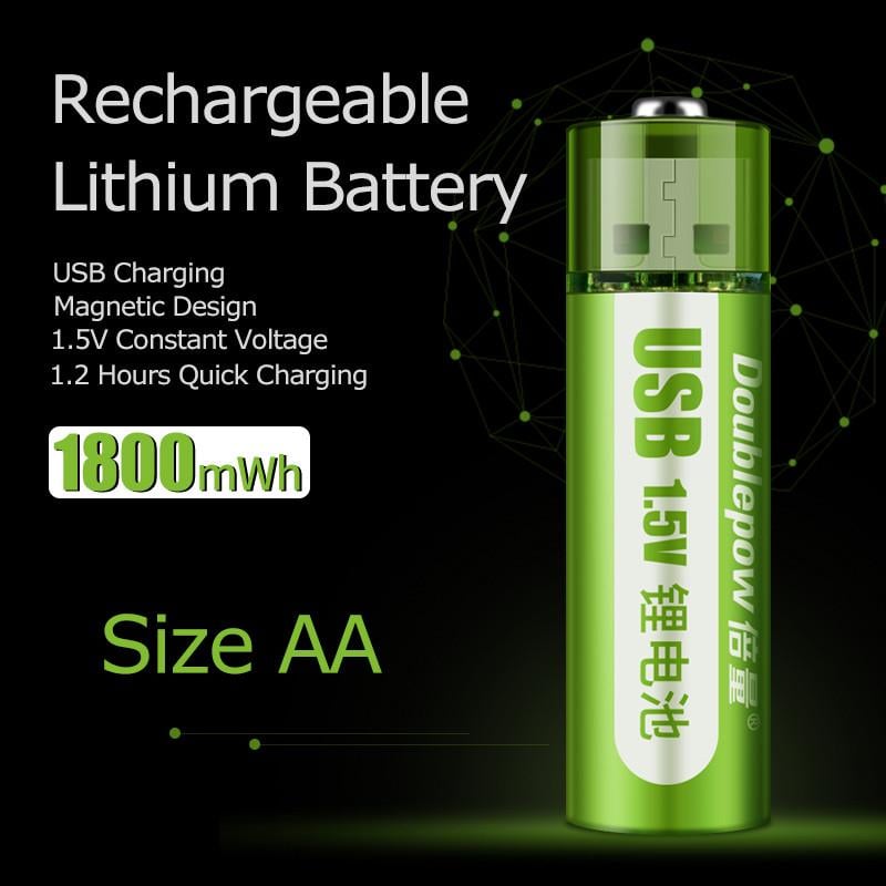 Акумулятор Doublepow USB AA 1800mwh 1.5v Lithium Ion Li-Ion 2 шт. (51919) - фото 7