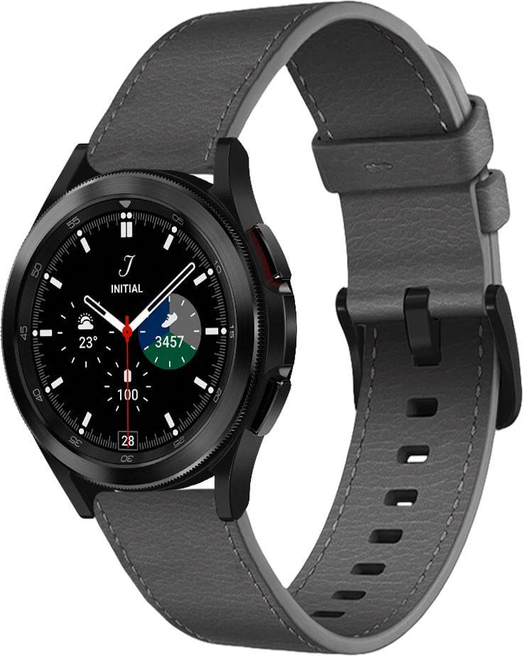 Ремешок кожаный Elfur для Galaxy Watch 4 Classic 46 мм Black (35752-2B) Ремешок кожаный Elfur для Galaxy Watch 4 Classic 46 мм Black (35752-2B)