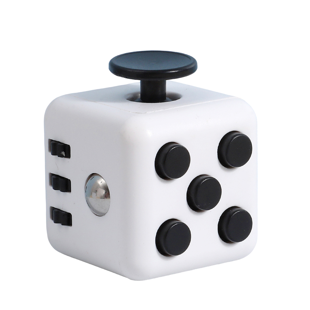 Антистресс-кубик Fidget Cube 6 в 1 с кнопками/джойстиком и переключателями 3,4х3,4х3,4 см Бело-черный (29857)