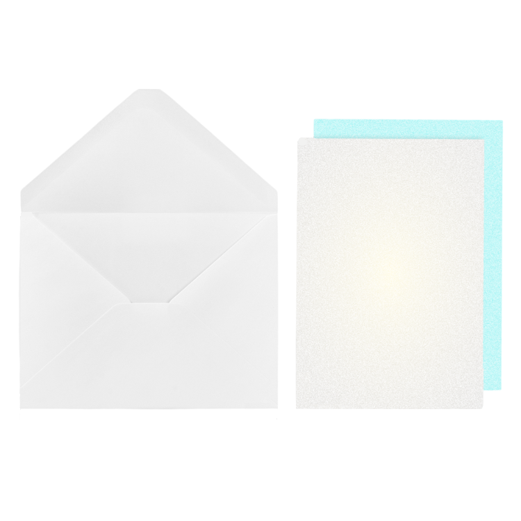 Открытка поздравительная Bambu Pearlescent White Greeting Card Set 147x104 мм 2 шт. Жемчужно-белый