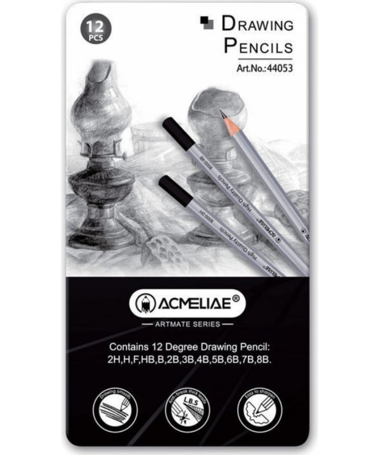 Набір чорнографітних олівців Acmeliae 12 шт. 2H-8В - фото 2 Набір чорнографітних олівців Acmeliae 12 шт. 2H-8В - фото 2