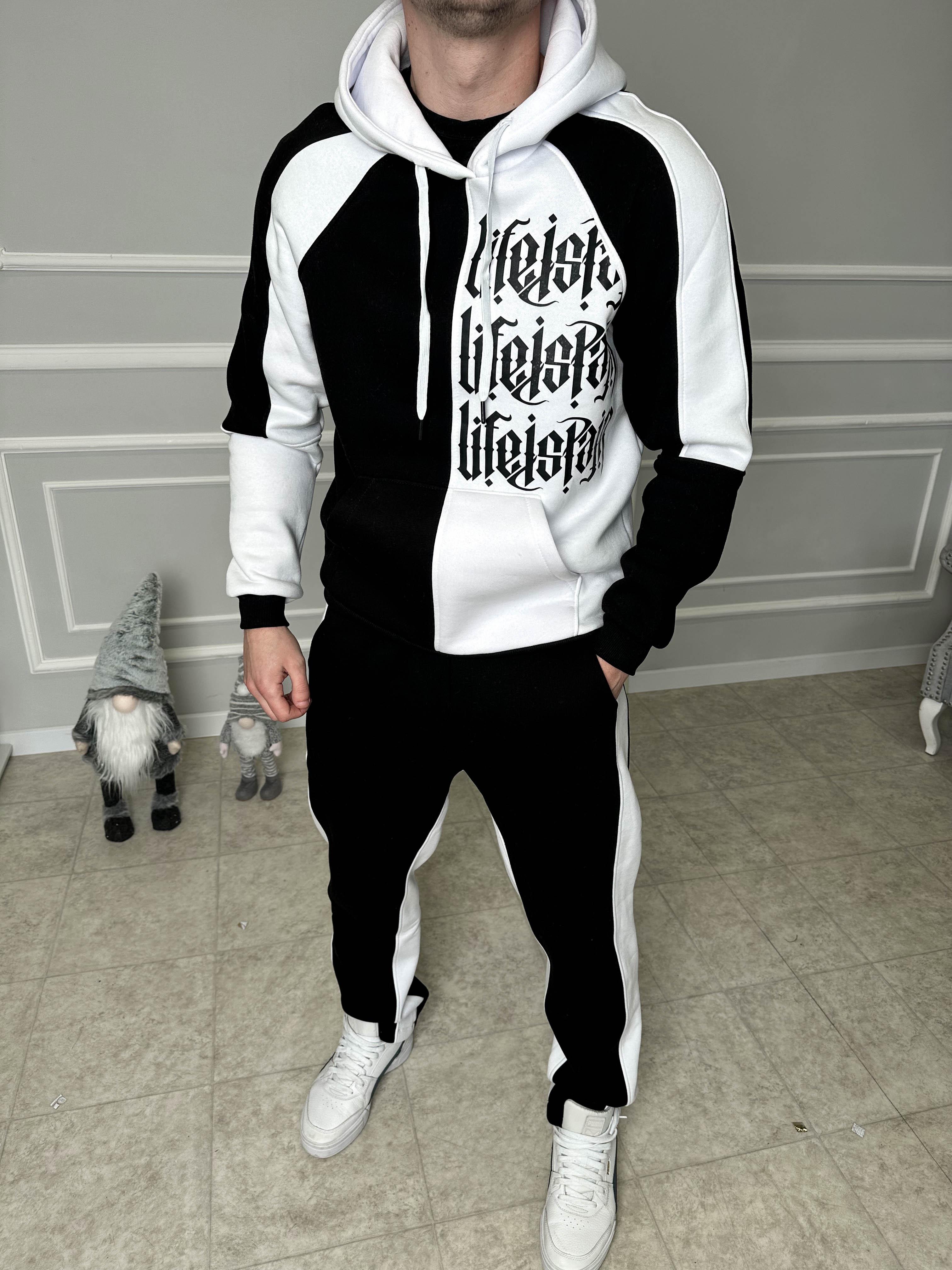 Спортивний костюм утеплений 5-768 ДТФ-принтом L Різнокольоровий (22438)